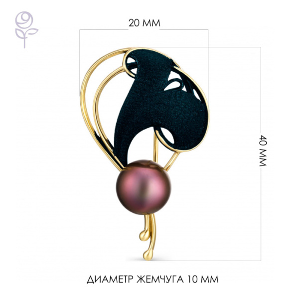 Брошь серебряная 925 арт.56828Y2U